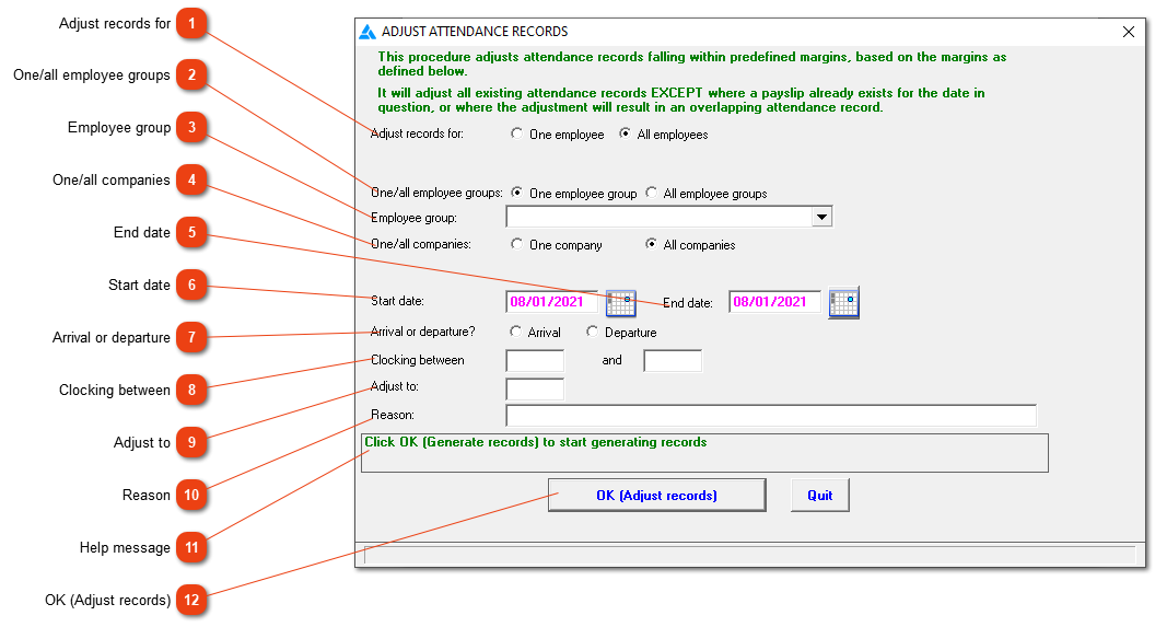 Adjust arrival or departure
