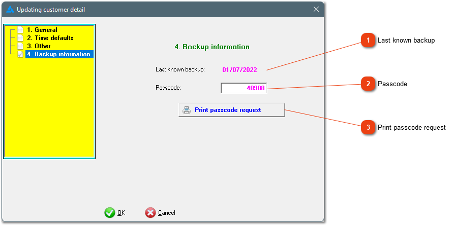 Backup information