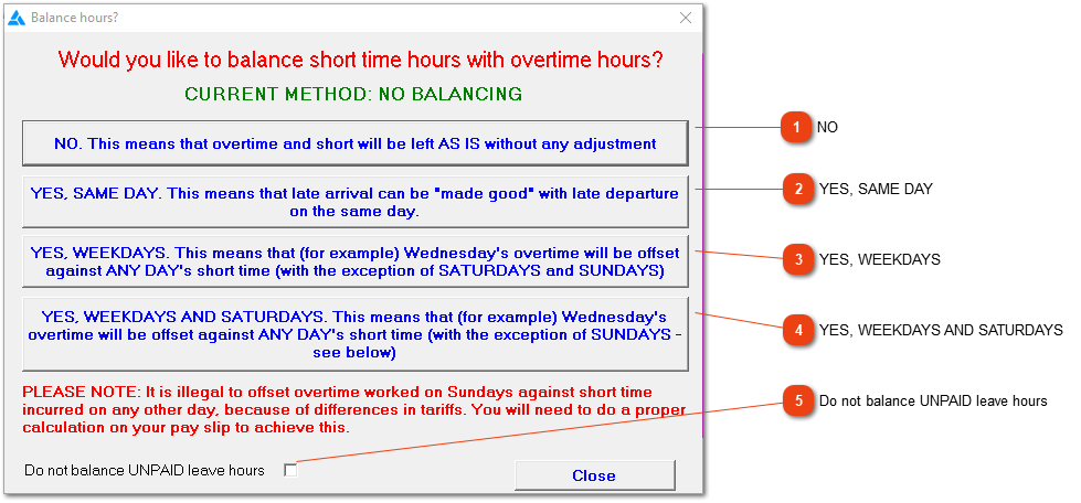 Balance hours