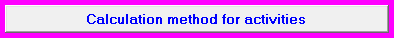 6. Calculation method for activities
