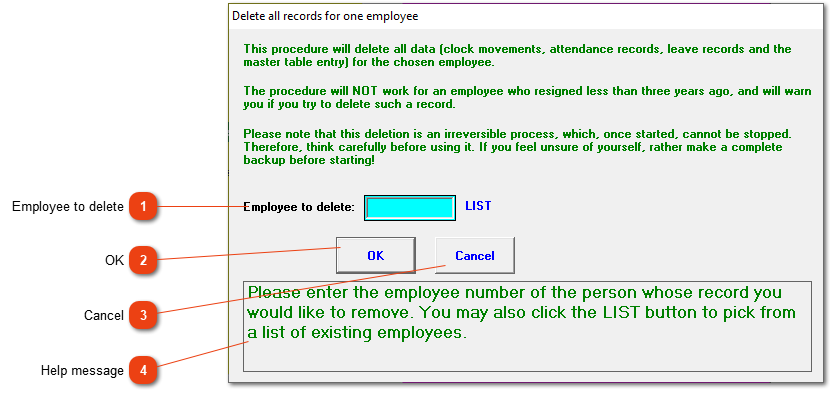 Completely delete an employee