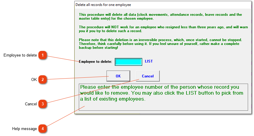 Delete an employee