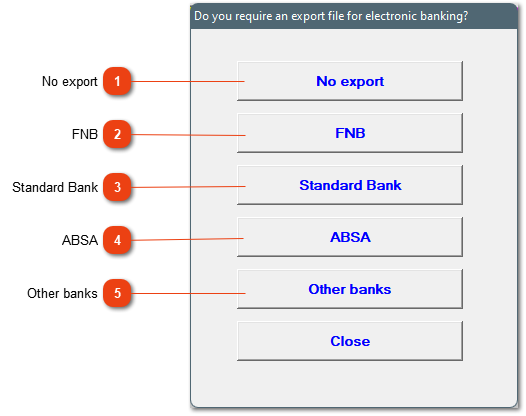 Do you require an export file for electronic banking?