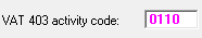 4. VAT 403 activity code
