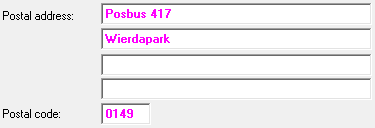 2. Postal address