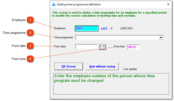 Insert: Adding time programme definition