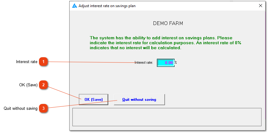 Interest rate on savings plan