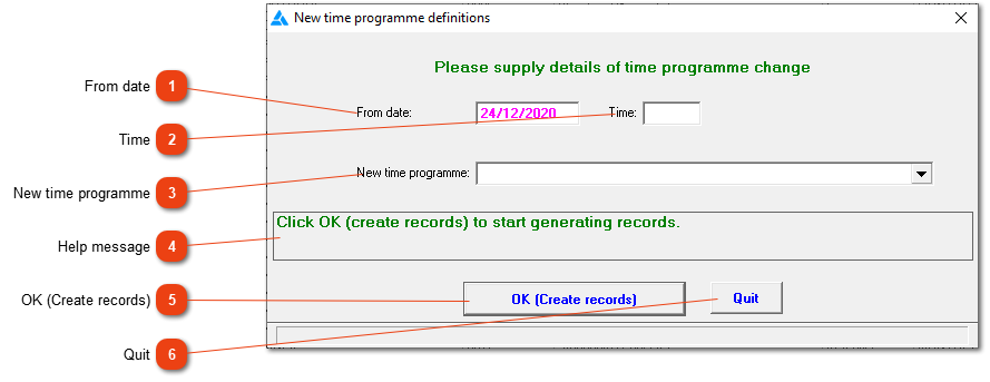 New time programme definitions for several employees