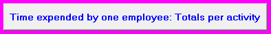 1. Time expended by one employee: Totals per activity