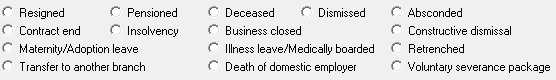 3. Reason for termination